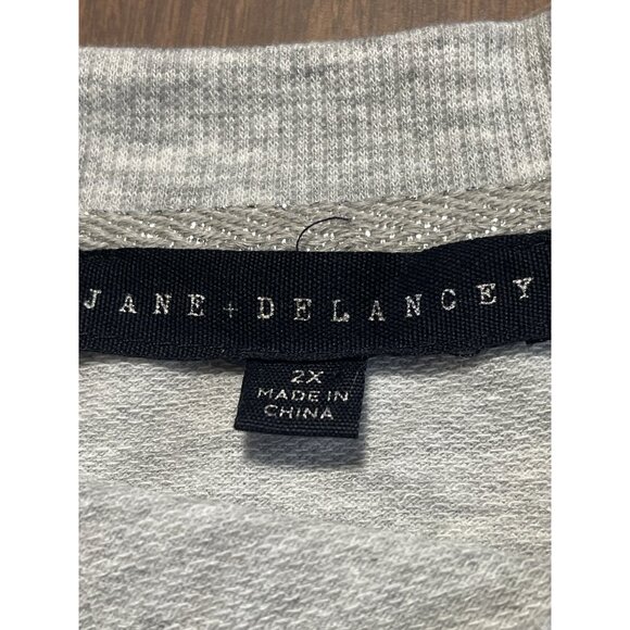 Jane Delancey Womens Gray Love Graphic Sweatshirt Size 2XL Vanentines Day - Picture 4 of 6